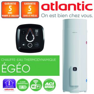 Chauffe-eau thermodynamique Égéo vertical sur socle 200L 