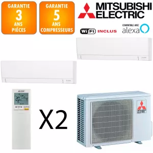 Mitsubishi Bi-split MXZ-2F33VF + 2 X MSZ-AY15VGK 