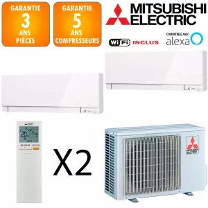 Mitsubishi Bi-split MXZ-2F42VF + 2 X MSZ-EF18VGKW 
