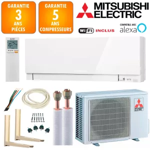 Pack Climatiseur à faire poser Mitsubishi MSZ-EF25VGKW 